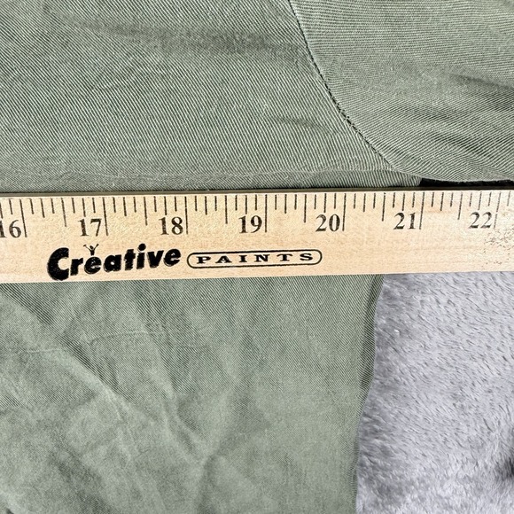 Solitaire Blouse Womens XL Button Front Top Embroidered Tencel Moss Green Boho - Picture 9 of 12